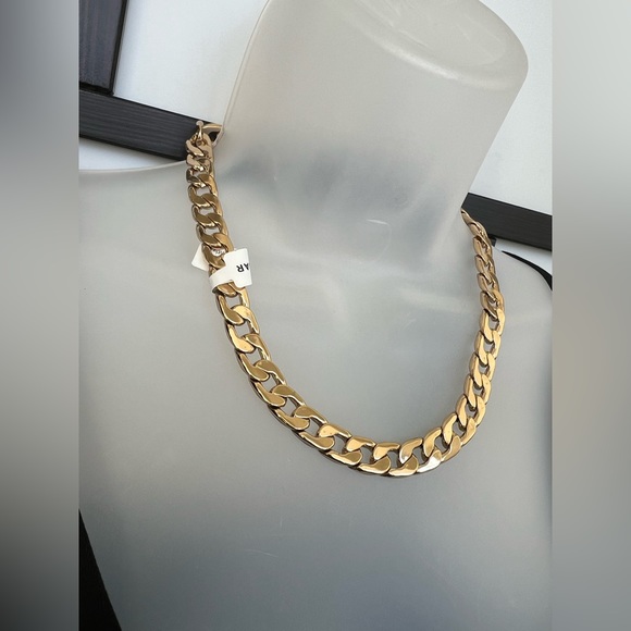 NWT Baublebar Curb Chain Gold Tone Necklace Adjustable - Picture 1 of 6